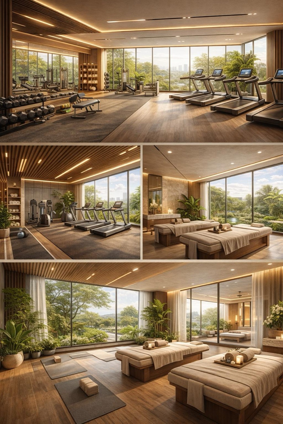 Gym, yoga, spa
